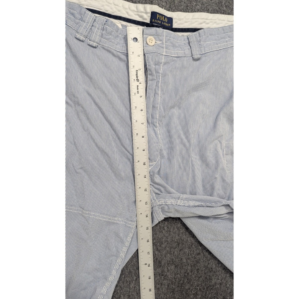 Polo Ralph Lauren Shorts Men's Blue‎ White 42T Seersucker Cargo Chinos Old Money - Picture 7 of 16
